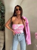 Top MAVEN print dior - jasny róż Top MAVEN print dior - jasny róż