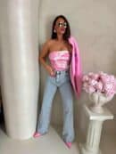 Top MAVEN print dior - jasny róż Top MAVEN print dior - jasny róż