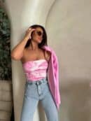 Top MAVEN print dior - jasny róż Top MAVEN print dior - jasny róż