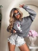 Dekatyzowana bluza HAND - szara