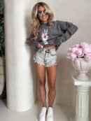 Dekatyzowana bluza HAND - szara