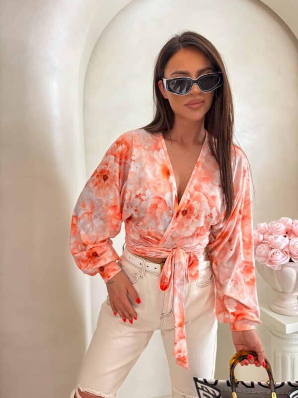 Bluzka KAIRA print piwonia – peach