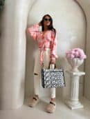 Bluzka KAIRA print piwonia – peach