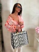 Bluzka KAIRA print piwonia – peach