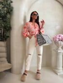 Bluzka KAIRA print piwonia – peach