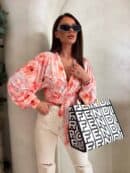 Bluzka KAIRA print piwonia – peach