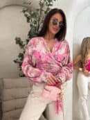 Bluzka KAIRA print ornament – różowy