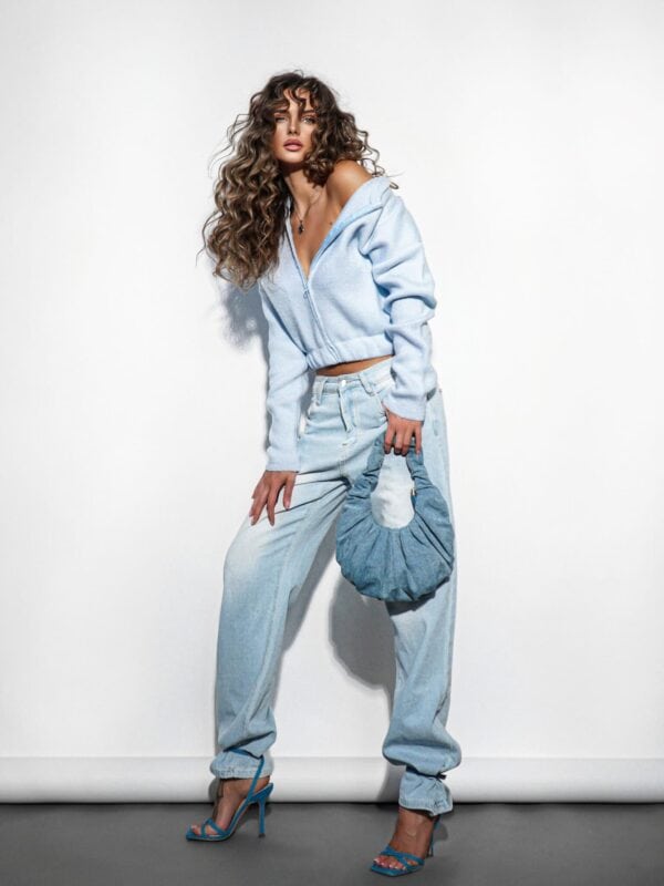 Bomberka MOHAIR - błękitna