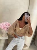 Kimono RICE - ciemny beż