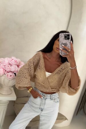 Kimono RICE - ciemny beż