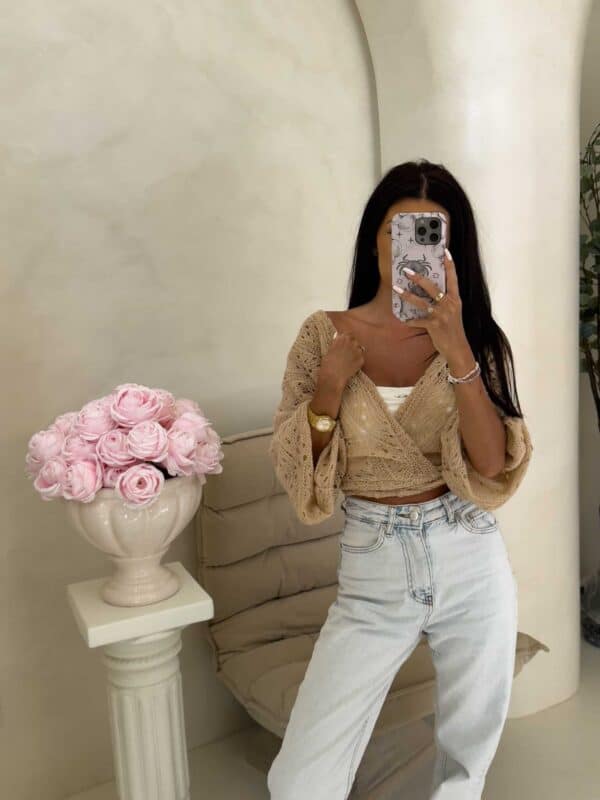 Kimono RICE - ciemny beż