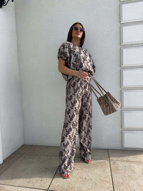 Komplet LUXE print ornament – kawowy