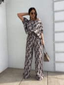 Komplet LUXE print ornament – kawowy