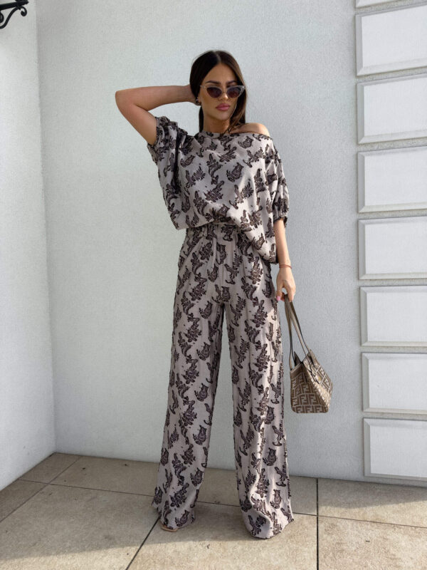 Komplet LUXE print ornament – kawowy