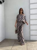 Komplet LUXE print ornament – kawowy