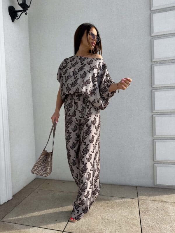 Komplet LUXE print ornament – kawowy