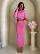 Komplet MELBOURNE – różowy