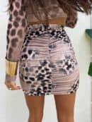 Spódnica MARSZCZONA print gepard – beżowa