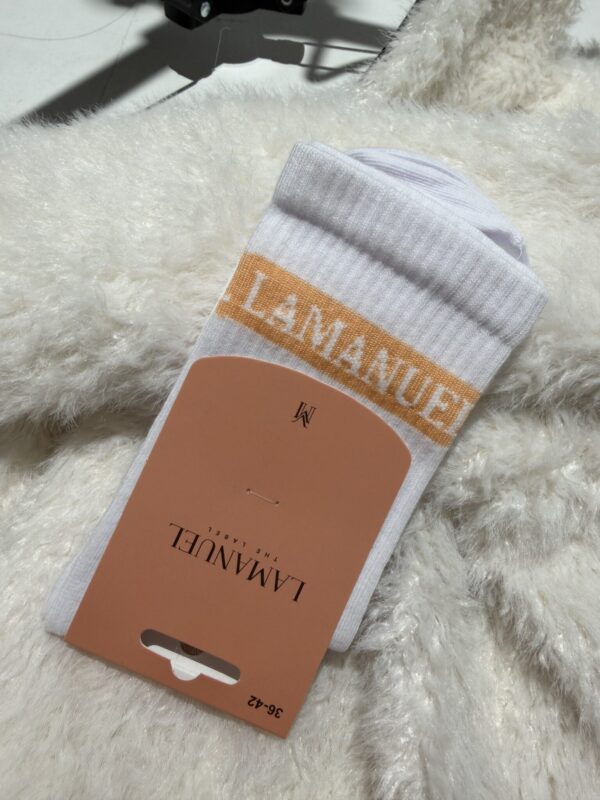 Skarpety REAL białe/morela