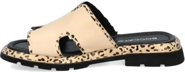 Klapki damskie ze skóry Boccato 0414-10964 – beżowe