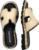 Klapki damskie ze skóry Boccato 0414-10964 – beżowe