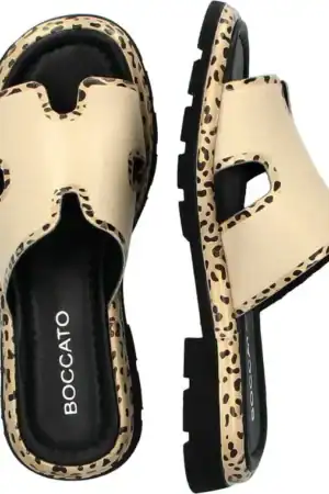 Klapki damskie ze skóry Boccato 0414-10964 – beżowe