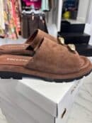 Klapki Boccato p319 126 T112 czekolada zamsz