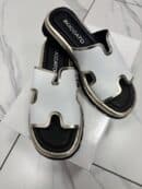 Klapki damskie ze skóry Boccato 0414-10964 – białe