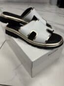 Klapki damskie ze skóry Boccato 0414-10964 – białe