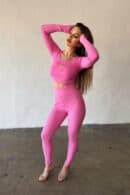 Legginsy damskie BG Fairy | róż barbie