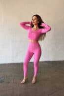 Legginsy damskie BG Fairy | róż barbie