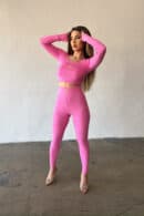 Legginsy damskie BG Fairy | róż barbie