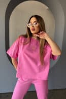 T-Shirt damski BG Perla | róż barbie