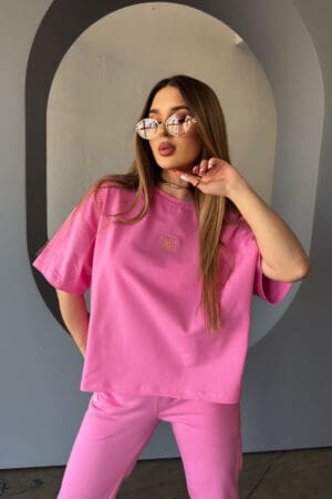 T-Shirt damski BG Perla | róż barbie