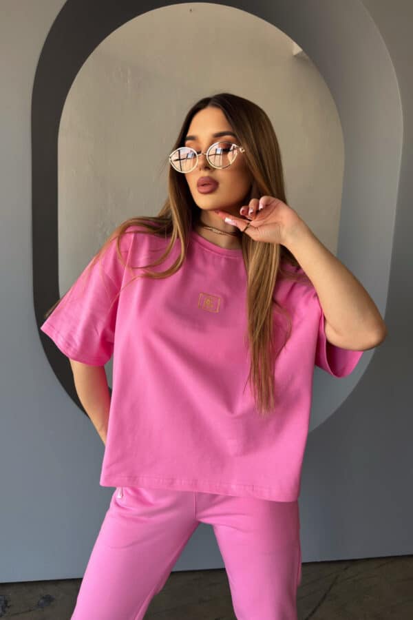 T-Shirt damski BG Perla | róż barbie