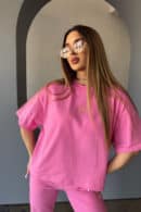 T-Shirt damski BG Perla | róż barbie