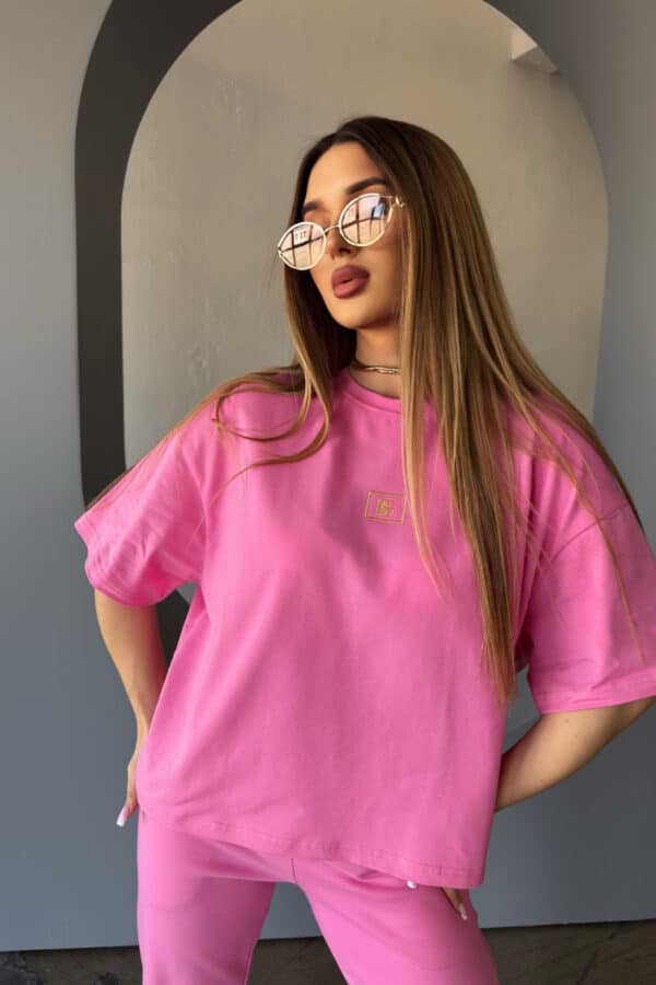 T-Shirt damski BG Perla | róż barbie