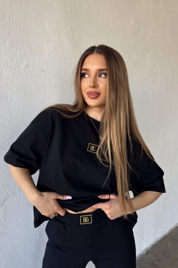 T-Shirt damski BG Perla | czarny