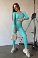 Legginsy damskie BG Fairy | jasna mięta