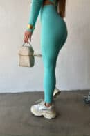 Legginsy damskie BG Fairy | jasna mięta