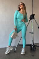 Legginsy damskie BG Fairy | jasna mięta