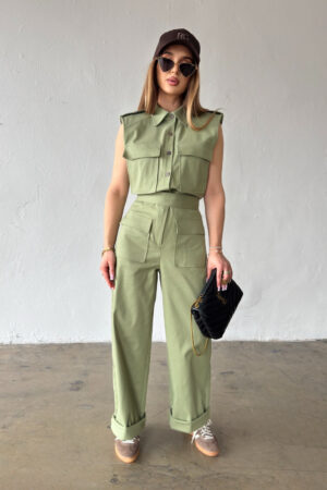 Kombinezon damski BG Mango | khaki