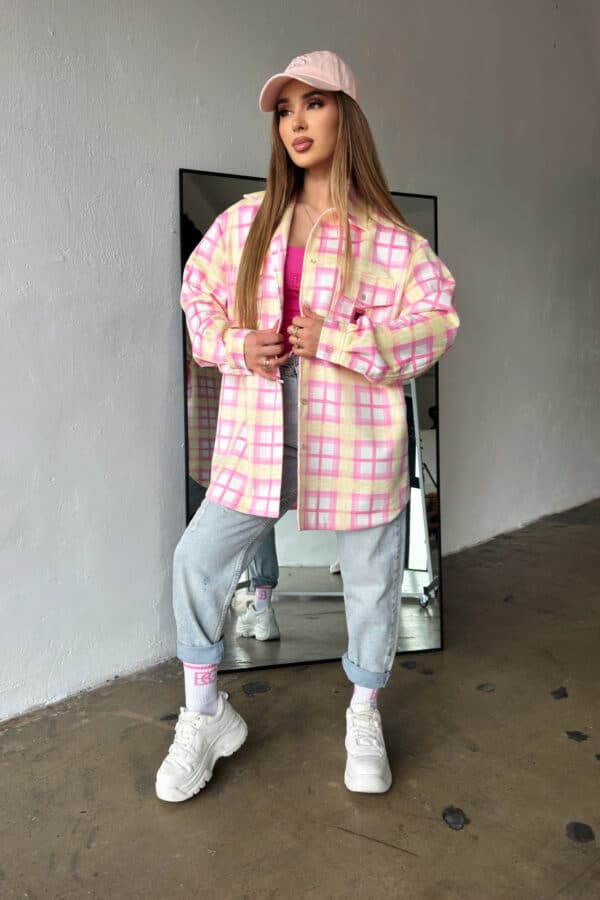 Koszula damska BG Sunshine | różowy-żółty