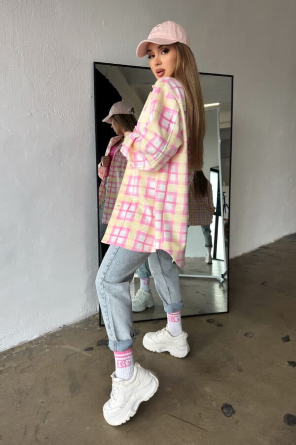 Koszula damska BG Sunshine | różowy-żółty