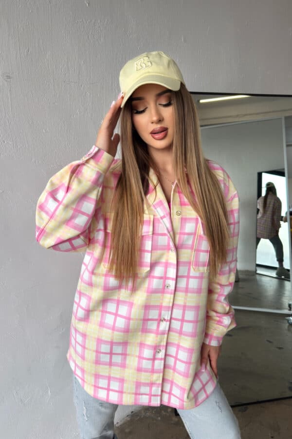 Koszula damska BG Sunshine | różowy-żółty