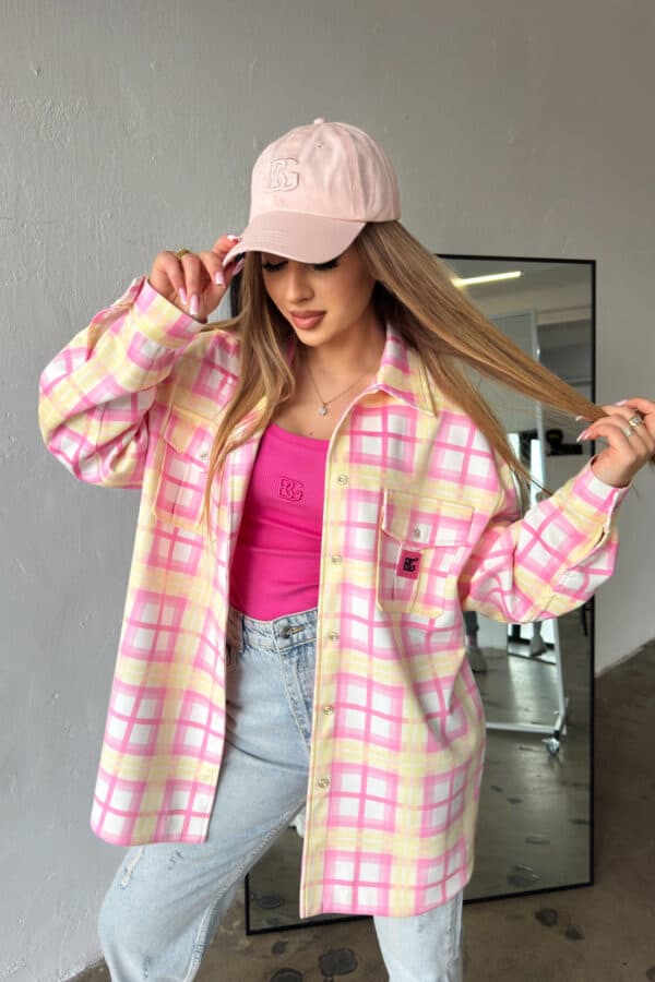 Koszula damska BG Sunshine | różowy-żółty