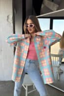 Koszula damska BG Sunshine | turkus-różowy