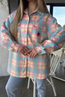 Koszula damska BG Sunshine | turkus-różowy