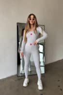Komplet damski BG Mamba | jasny szary melanż