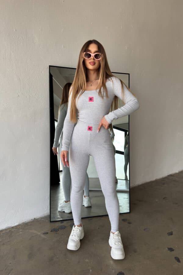 Komplet damski BG Mamba | jasny szary melanż